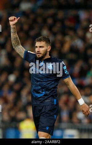 Madrid, Spanien. 23 Nov, 2019. PORTU BEIM SPIEL REAL MADRID GEGEN REALE SOCIENDAD im Santiago Bernabeu Stadion. Samstag, 23 NOVEMBER 2019 Quelle: CORDON PRESSE/Alamy leben Nachrichten Stockfoto