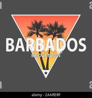 BRIDGETOWN Barbados modern t-shirt Logo Print Design Stock Vektor