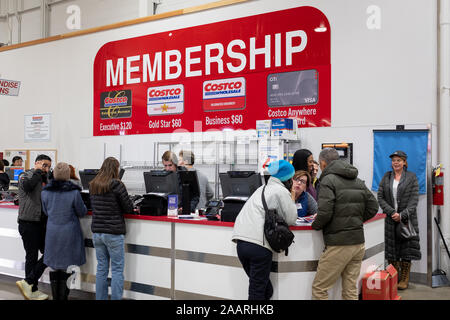 Costco Kunden Service und Mitgliedschaft Zähler Stockfoto