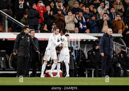 Estadio Santiago Bernabeu, Madrid, Spanien. 23 Nov, 2019. Liga Fußball, Real Madrid gegen Real Sociedad; Gareth Bale (Real Madrid) kommt als Ersatz Credit: Aktion plus Sport/Alamy leben Nachrichten Stockfoto