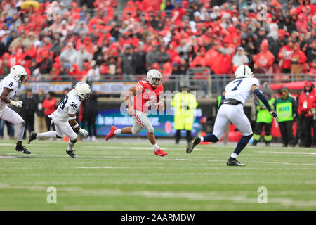 November 23, 2019: Ohio State Buckeyes zurück läuft, J.K. Dobbins (2) während der zweiten Hälfte an den NCAA Football Spiel zwischen der Penn State Nittany Lions & Ohio State Buckeyes am Ohio Stadium in Columbus, Ohio. JP Waldron/Cal Sport Media Stockfoto