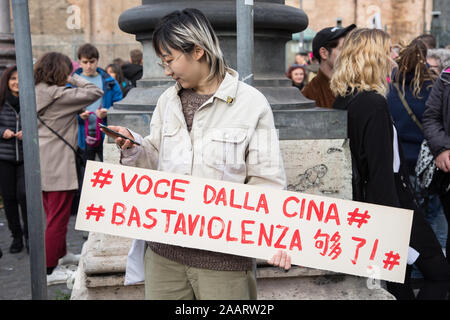 Rom, Italien. 23 Nov, 2019. Nationalen Demonstration in Rom durch nicht Una Di Meno verband anlässlich des Internationalen Tages gegen Gewalt gegen Frauen (Foto von Matteo Nardone/Pacific Press) Quelle: Pacific Press Agency/Alamy leben Nachrichten Stockfoto