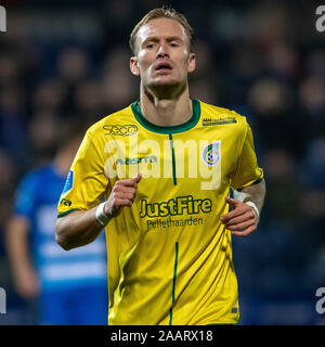 Zwolle, Niederlande. 23 Nov, 2019. ZWOLLE, 23-11-2019, MAC 3 Park Stadium, niederländischen Eredivisie Fußball, Saison 2019/2020. Fortuna Sittard Spieler Mark Diemers während des Spiels PEC Zwolle - Fortuna Sittard Credit: Pro Schüsse/Alamy leben Nachrichten Stockfoto