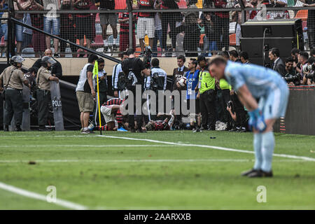 Lima, Peru. 23 Nov, 2019. Bei Flamengo (BRA) vs River Plate (ARG), ein Gleiches gilt für die Copa Libertadores finale, an dem monumentalen Stadion, in der Stadt Lima, Peru, gelegen am Samstag Nachmittag (23). Credit: nayra Halm/FotoArena/Alamy leben Nachrichten Stockfoto