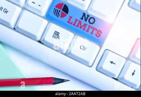 Text Zeichen zeigt keine Grenzen. Business Foto präsentiert, alles zu tun, was sie konnten, die mit Einschränkungen und zurück halten Stockfoto