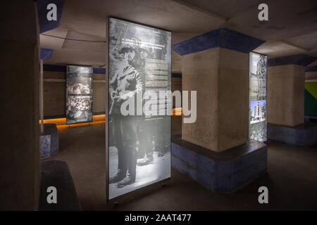 VALENCIA, Spanien - März 9, 2019: anti-aircraft Shelter des Spanischen Bürgerkriegs in der Straße Serranos in Valencia Stockfoto