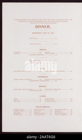 Abendessen (von) nördliche Steamship Company (at) DAMPFSCHIFF NORDWESTEN (SS gehalten ;) PREISE & PICED WEINKARTE; amerikanische Flagge & STEAMSHIP SKIZZE AUF; ZWEI KOPIEN; Abendessen Menü [von] NÖRDLICHEN STEAMSHIP COMPANY [bei] STEAMSHIP NORDWESTEN (SS;) Stockfoto