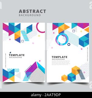 Business Abstract Vorlage Hintergrund. Geometrische dreieckige oder polygonale Oberflächenstrukturen. Broschüre Layout für Geschäftsbericht oder A4-Broschüre. Vektor I Stockfoto