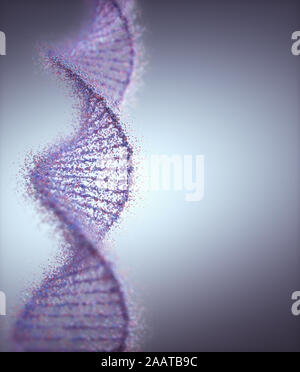 Syndrom und genetische Störung, 3D-Darstellung der Wissenschaft Konzept. Bunte DNA-Molekül. Stockfoto