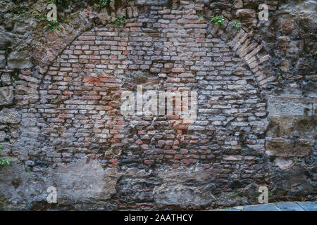 Alten Ziegel Stadtmauer Hintergründe Stockfoto