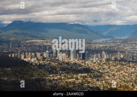 Vancouver Nachbarschaften von Burnaby und Brentwood aus der Luft Stockfoto