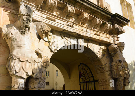 Bad Bergzabern: Tor von Schloss Bergzabern Schloss in der Weinstraße, Deutsche Weinstraße, Rheinland-Pfalz, Rheinland-Pfalz, Deutschland Stockfoto