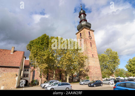 Bad Bergzabern: Kirche Marktkirche in der Weinstraße, Deutsche Weinstraße, Rheinland-Pfalz, Rheinland-Pfalz, Deutschland Stockfoto