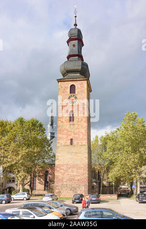 Bad Bergzabern: Kirche Marktkirche in der Weinstraße, Deutsche Weinstraße, Rheinland-Pfalz, Rheinland-Pfalz, Deutschland Stockfoto