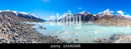 Malerischer Blick auf die Tasman See gegen Himmel, Südinsel, Neuseeland Stockfoto