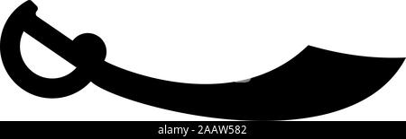 Piraten Säbel Cutlass Symbol Farbe schwarz Vector Illustration Flat Style simple Image Stock Vektor