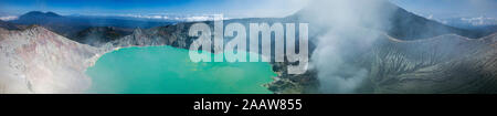Indonesien, Java, Luftaufnahme von ijen Vulkan Stockfoto