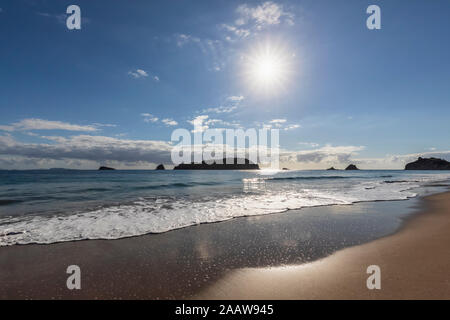 Neuseeland, Nordinsel, Waikato, malerischen Blick auf Meer Strand Stockfoto