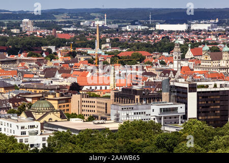 Luftbild des Augsburger Stadtbild während der sonnigen Tag, Deutschland Stockfoto