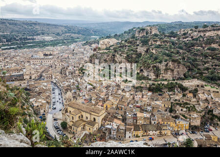 Chiesa Santa Maria La Nova, Ansicht von Scicli, Provinz Ragusa, Sizilien Stockfoto