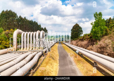 Wairakei thermische Station, thermische Explorer Highway, South Island, Neuseeland Stockfoto