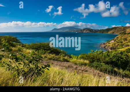 Idyllischer Blick über South Halbinsel von St. Kitts, St. Kitts und Nevis, Karibik Stockfoto