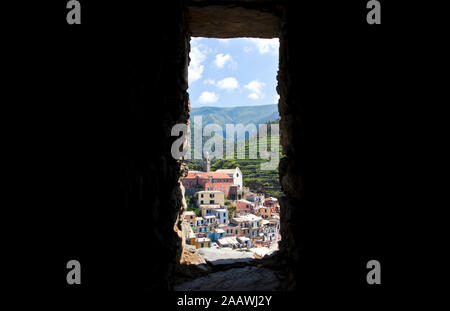 Stadtbild von Manarola, Cinque Terre, Italien Stockfoto