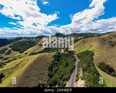 Neuseeland, Nordinsel, Waikato, Luftaufnahme von Land Stockfoto