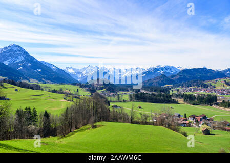 Schönen Frühling Morgen im oberen Allgäu Stockfoto