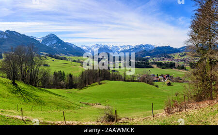 Schönen Frühling Morgen im oberen Allgäu Stockfoto