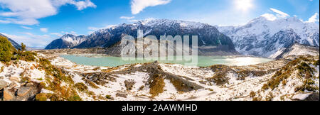 Neuseeland, Südinsel, Panoramablick von Mueller See Stockfoto
