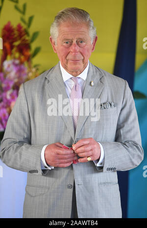 Der Prinz von Wales verpflichtet sich saarlaendische Ministerpraesident in Government House in Honiara, am zweiten Tag der königlichen Besuch auf den Salomonen. PA-Foto. Bild Datum: Sonntag, November 24, 2019. Siehe PA Geschichte royals Charles. Photo Credit: Tim Rooke/PA-Kabel Stockfoto