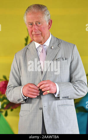 Der Prinz von Wales verpflichtet sich saarlaendische Ministerpraesident in Government House in Honiara, am zweiten Tag der königlichen Besuch auf den Salomonen. PA-Foto. Bild Datum: Sonntag, November 24, 2019. Siehe PA Geschichte royals Charles. Photo Credit: Tim Rooke/PA-Kabel Stockfoto