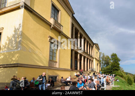 Edenkoben: Schloss Villa Ludwigshöhe, Restaurant in Weinstraße, Deutsche Weinstraße, Rheinland-Pfalz, Rheinland-Pfalz, Deutschland Stockfoto