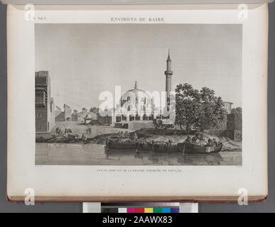 Umgebung du Kaire (Kairo) Vue du Port et de la Grande Mosquée de Boulâq Umgebung du Kaire [cairo]. Vue du Port et de la Grande Mosquée de Boulâq.; Umgebung du Kaire [cairo]. Vue du Port et de la Grande Mosquée de Boulâq. Stockfoto