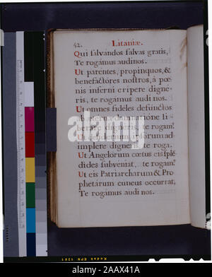 Explizite in De Ricci, Seymour, Volkszählung Handschriften des Mittelalters und der Renaissance in den Vereinigten Staaten und Kanada. New York. New York: H.W. Wilson, 1935; und Ergänzen, New York, N.Y.: Bibliographische Gesellschaft von Amerika, 1962. Ownership: R.L. Stuart Sammlung, vermachte 1892. 1 Schreiber. 17 lange Linien, in Bleistift ausgeschlossen. Schlagworte sichtbar. De Ricci, 1324. Diagramm von Dr. G.B. Guest. Pergament einige Titel in Majuskelschrift, Bewertungskriterien, rote Initialen.; Explizit. Stockfoto