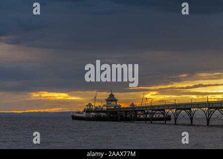 Vom Strand Clevedon Meer genommen Stockfoto