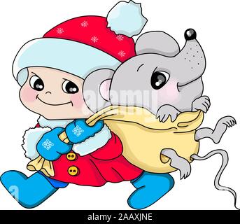 Funny Mouse, Symbol Banner Design Vector, Freunde Stock Vektor