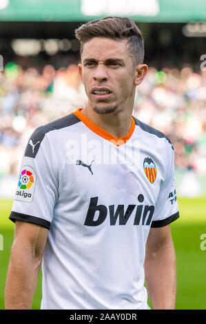 SEVILLA, 23-11-2019. Primera Division Liga. LaLiga. Estadio Benito Villamarin. Gabriel Paulista (Valencia CF) während des Spiels Real Betis - Valencia CF. Stockfoto