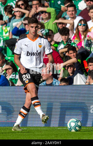 SEVILLA, 23-11-2019. Primera Division Liga. LaLiga. Estadio Benito Villamarin. Ferran Torres (Valencia CF) während des Spiels Real Betis - Valencia CF. Stockfoto