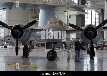 Douglas A-26C Invader im Evergreen Aviation and Space Museum in McMinnville, Oregon Stockfoto