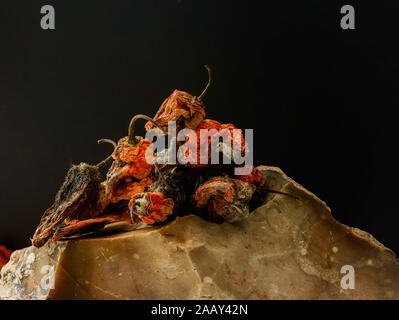 Getrocknete Scotch Bonnet peppers Still-life Food Fotografie Stockfoto