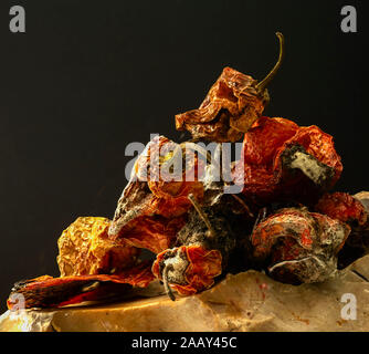 Getrocknete Scotch Bonnet peppers Still-life Food Fotografie Stockfoto