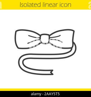 Bow Tie lineare Symbol. Dünne Linie Abbildung. Tuxedo Schmetterling Riegel Kontur Symbol. Vektor isoliert Maßbild Stock Vektor
