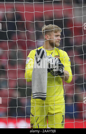 Middlesbrough, UK. 24. November 2019. George Lange von Hull City während der Sky Bet Championship Match zwischen Middlesbrough und Hull City im Riverside Stadium, Middlesbrough am Sonntag, den 24. November 2019. Stockfoto