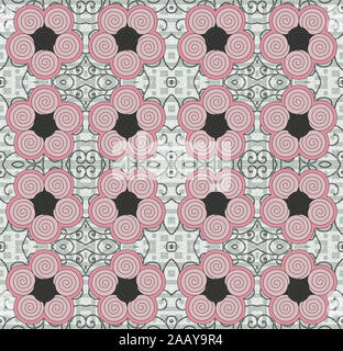 Nahtlose floral mit geometrischen Design Pattern. Stockfoto