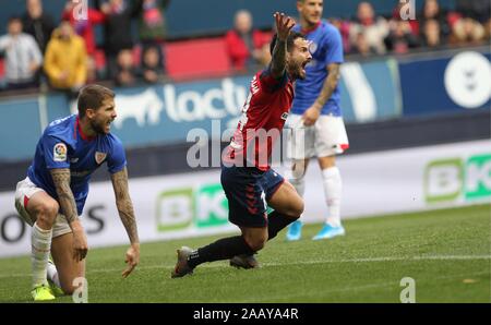 Campeonato de liga Santander. Estadio El Sadar. C.A. Osasuna-Atletic Club de Bilbao. Ruben Garcia Credit: CORDON PRESSE/Alamy leben Nachrichten Stockfoto