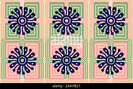 Nahtlose floral mit geometrischen Design Pattern. Stockfoto