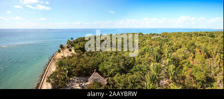 Luftaufnahme von Bill Baggs Cape Florida State Park auf Key Biscayne in Miami, Florida. Stockfoto