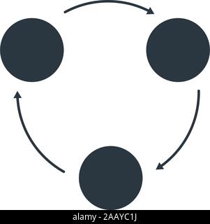Drei Kreis runde Pfeile für Infografiken. Vektor Illustration isoliert Stock Vektor